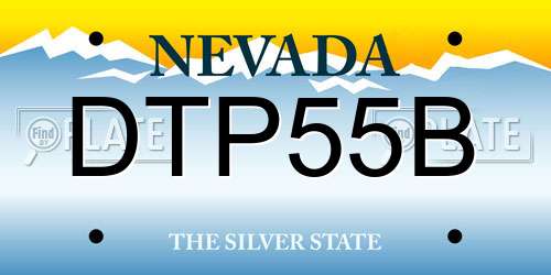 DTP55B Nevada License Plate