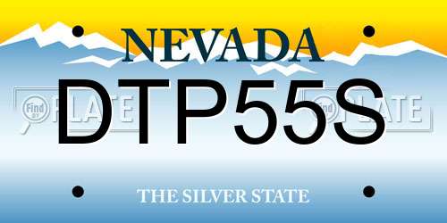DTP55S Nevada License Plate