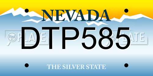 DTP585 Nevada License Plate