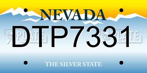 DTP7331 Nevada License Plate