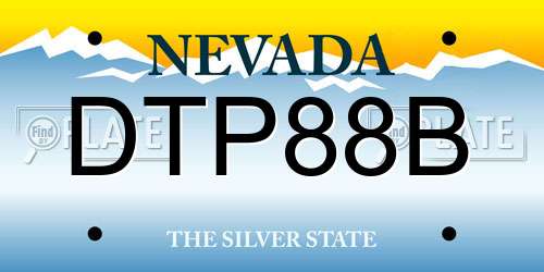 DTP88B Nevada License Plate