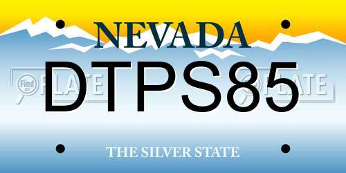 DTPS85 Nevada License Plate