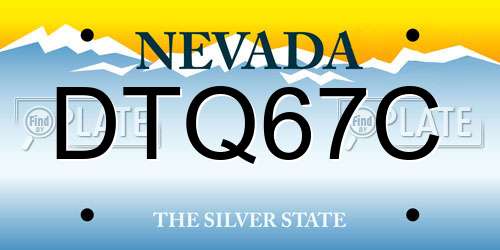 DTQ67C Nevada License Plate