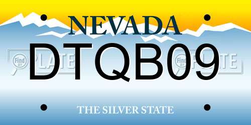 DTQB09 Nevada License Plate