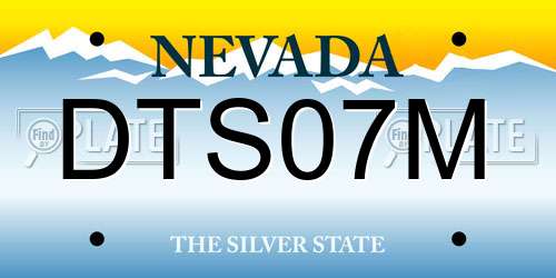 DTS07M Nevada License Plate