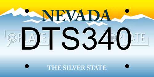 DTS340 Nevada License Plate