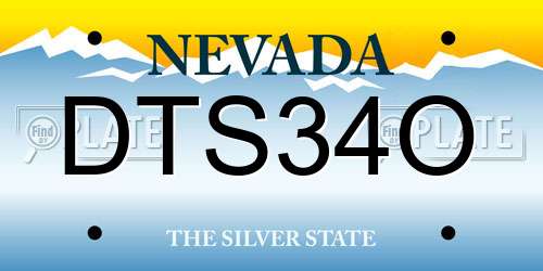 DTS34O Nevada License Plate
