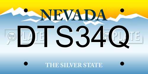 DTS34Q Nevada License Plate