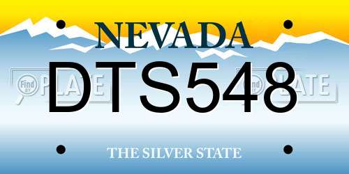 DTS548 Nevada License Plate