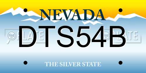 DTS54B Nevada License Plate