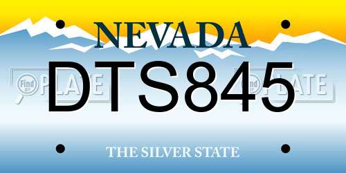 DTS845 Nevada License Plate