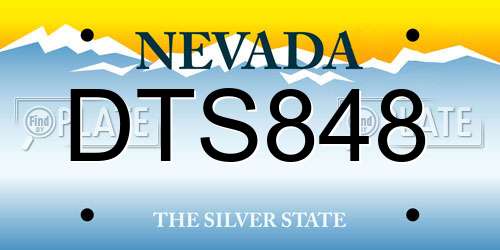 DTS848 Nevada License Plate