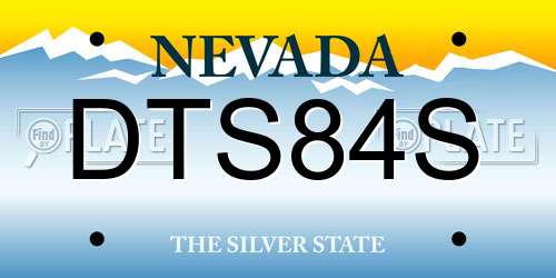 DTS84S Nevada License Plate