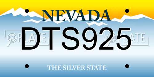 DTS925 Nevada License Plate