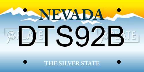 DTS92B Nevada License Plate