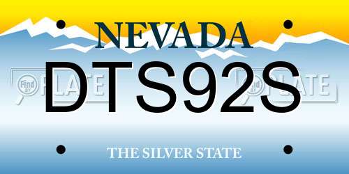 DTS92S Nevada License Plate