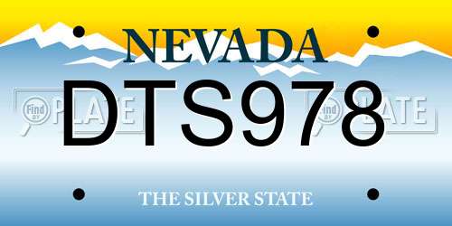 DTS978 Nevada License Plate