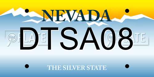 DTSA08 Nevada License Plate