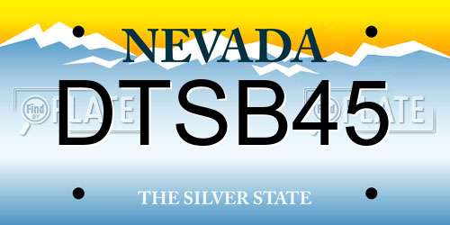 DTSB45 Nevada License Plate