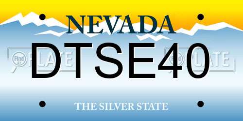 DTSE40 Nevada License Plate