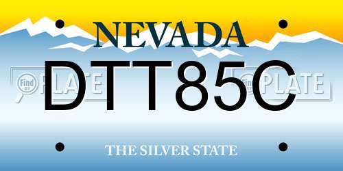 DTT85C Nevada License Plate
