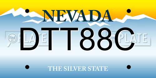 DTT88C Nevada License Plate