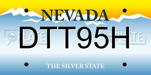 DTT95H Nevada License Plate