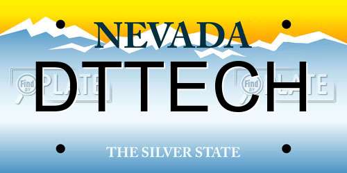 DTTECH Nevada License Plate