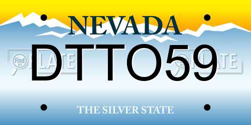 DTTO59 Nevada License Plate