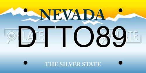 DTTO89 Nevada License Plate