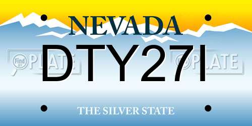 DTY27I Nevada License Plate