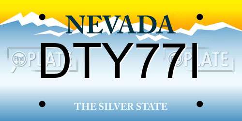 DTY77I Nevada License Plate