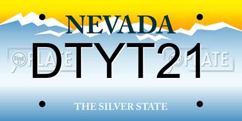 DTYT21 Nevada License Plate