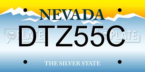 DTZ55C Nevada License Plate