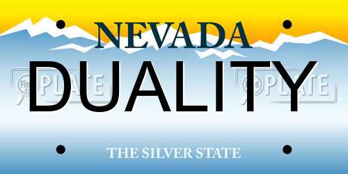 DUALITY Nevada License Plate
