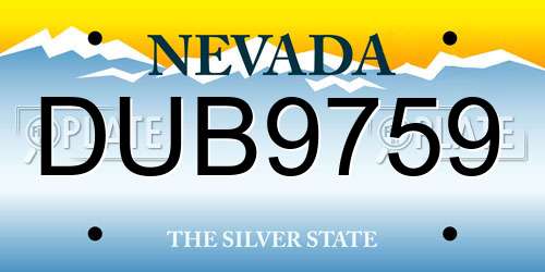 DUB9759 Nevada License Plate