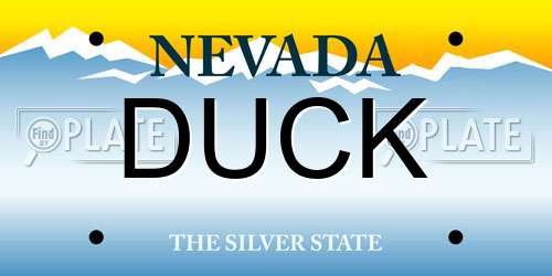 DUCK Nevada License Plate