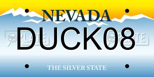 DUCK08 Nevada License Plate