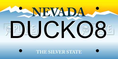DUCKO8 Nevada License Plate