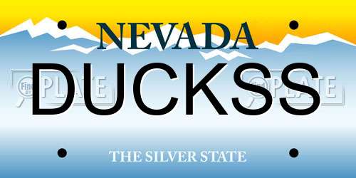 DUCKSS Nevada License Plate