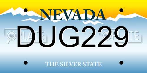 DUG229 Nevada License Plate