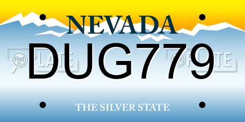 DUG779 Nevada License Plate