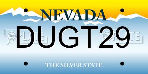 DUGT29 Nevada License Plate
