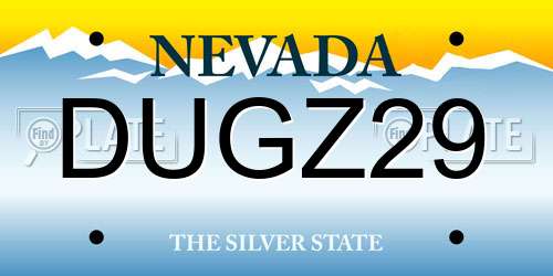 DUGZ29 Nevada License Plate