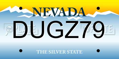 DUGZ79 Nevada License Plate