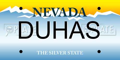 DUHAS Nevada License Plate