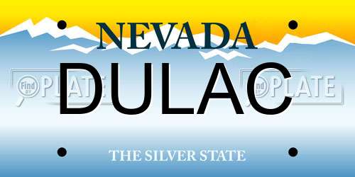 DULAC Nevada License Plate