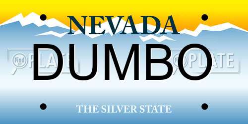 DUMBO Nevada License Plate