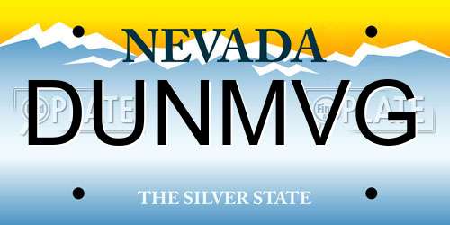 DUNMVG Nevada License Plate