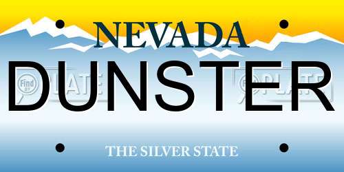 DUNSTER Nevada License Plate